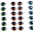Load image into Gallery viewer, Adhesive Resin Eyes FNY 1013 - Medium/M - 18 Pairs - W/H: 18mm x 12mm (0.70" x 47") - for use with Clay, EVA, Felt, Fabric and more