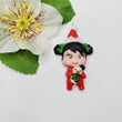 Load image into Gallery viewer, 697 Makenzy Xmas Clay Doll for Bow-Center, Jewelry Charms, Accessories, and More