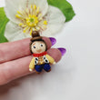 Load image into Gallery viewer, 714 Mini Wood Clay Doll for Bow-Center, Jewelry Charms, Accessories, and More