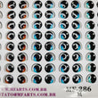 Load image into Gallery viewer, Adhesive Resin Eyes for Clays MF-286 G (LG) 12 Pairs