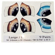 Load image into Gallery viewer, Adhesive Resin Eyes FNY 1008 - Large/G - 9 Pairs - W/H: 24mm x 25mm (0.94" x 1") - for use with Clay, EVA, Felt, Fabric and more