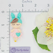 Load image into Gallery viewer, MeToo Pink & Green Bunny #376 Clay Doll for Bow-Center, Jewelry Charms, Accessories, and More