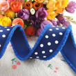 Load image into Gallery viewer, White Dots Hairy Edge Grosgrain Ribbon - 1" - 25mm - 4 yards