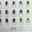 Load image into Gallery viewer, Adhesive resin eyes for clays MF-104 felt eyes LG/G (2.8x1.8 cm) 09 Units