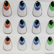 Load image into Gallery viewer, Adhesive resin eyes for clays MF-104 felt eyes LG/G (2.8x1.8 cm) 09 Units
