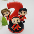 Load image into Gallery viewer, Money Heist themed candle #2 for cake top