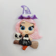 Load image into Gallery viewer, 580 Witch Belladonna Clay Doll for Bow-Center, Jewelry Charms, Accessories, and More