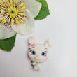Load image into Gallery viewer, 528 Snowball Bunny Clay Doll for Bow-Center, Jewelry Charms, Accessories, and More