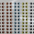 Load image into Gallery viewer, Adhesive Resin Eyes for Clays Multicolor KKA 605NA - 50 Pairs(P) (Small)