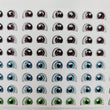 Load image into Gallery viewer, Adhesive Resin Eyes for Clays Multicolor STY R120 P (SM) 64 Pairs