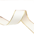 Load image into Gallery viewer, Glitter Gold Edge Grosgrain Ribbon - 3/8" (10mm) - 5 yards