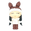 Load image into Gallery viewer, MeToo Winter Bunny #380 Clay Doll for Bow-Center, Jewelry Charms, Accessories, and More