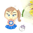 Load image into Gallery viewer, Cap America Super Girl #099 Clay Doll for Bow-Center, Jewelry Charms, Accessories, and More