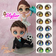 Load image into Gallery viewer, Adhesive Resin Eyes for Clays Multicolor STY R111 P (SM) 64Pairs