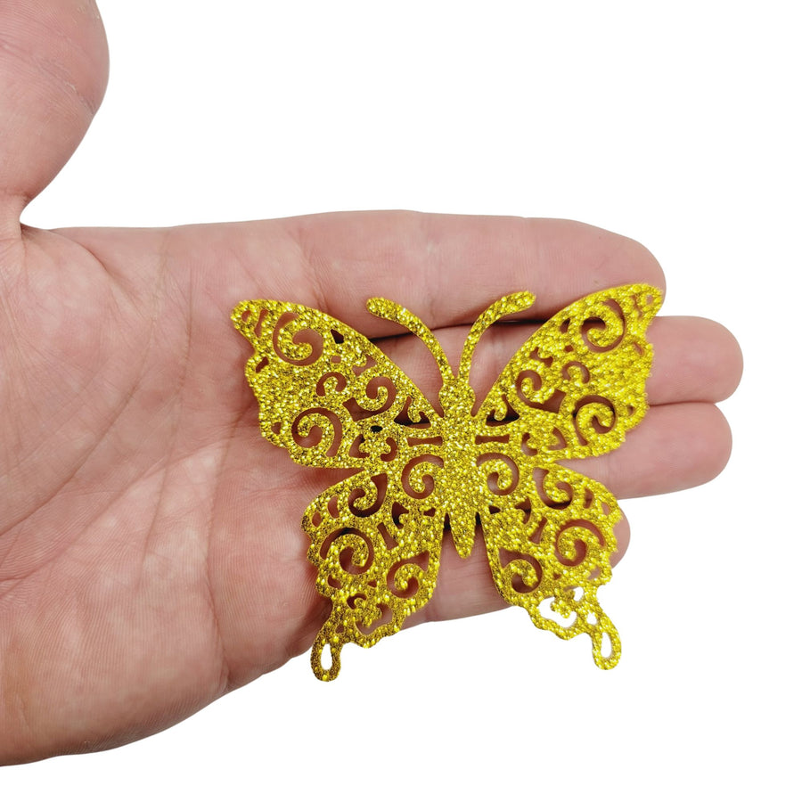Gold Glitter E.V.A. Foam Wings/Butterflies for Crafts #16 – Set of 5 (3") – DIY Decorations