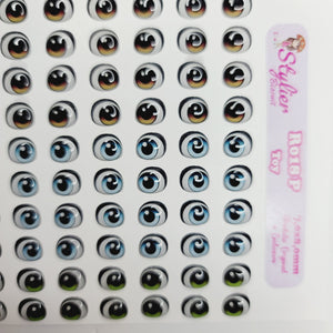 Adhesive Resin Eyes for Clays Multicolor STY R018 (SM / P) 72 Pairs