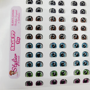 Adhesive Resin Eyes for Clays Multicolor STY R048 PP Toy 40 Pairs