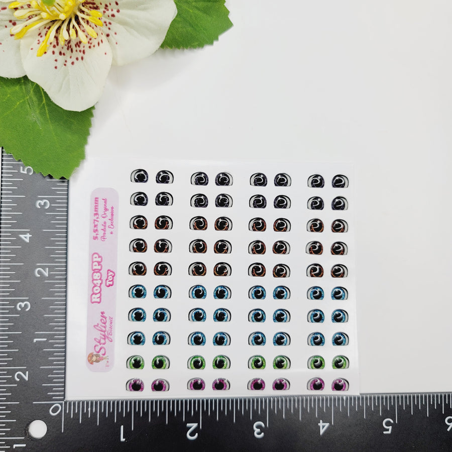 Adhesive Resin Eyes for Clays Multicolor STY R048 PP Toy 40 Pairs