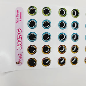 Adhesive Resin Eyes for Clays Multicolor STY R047 G 25 Pairs