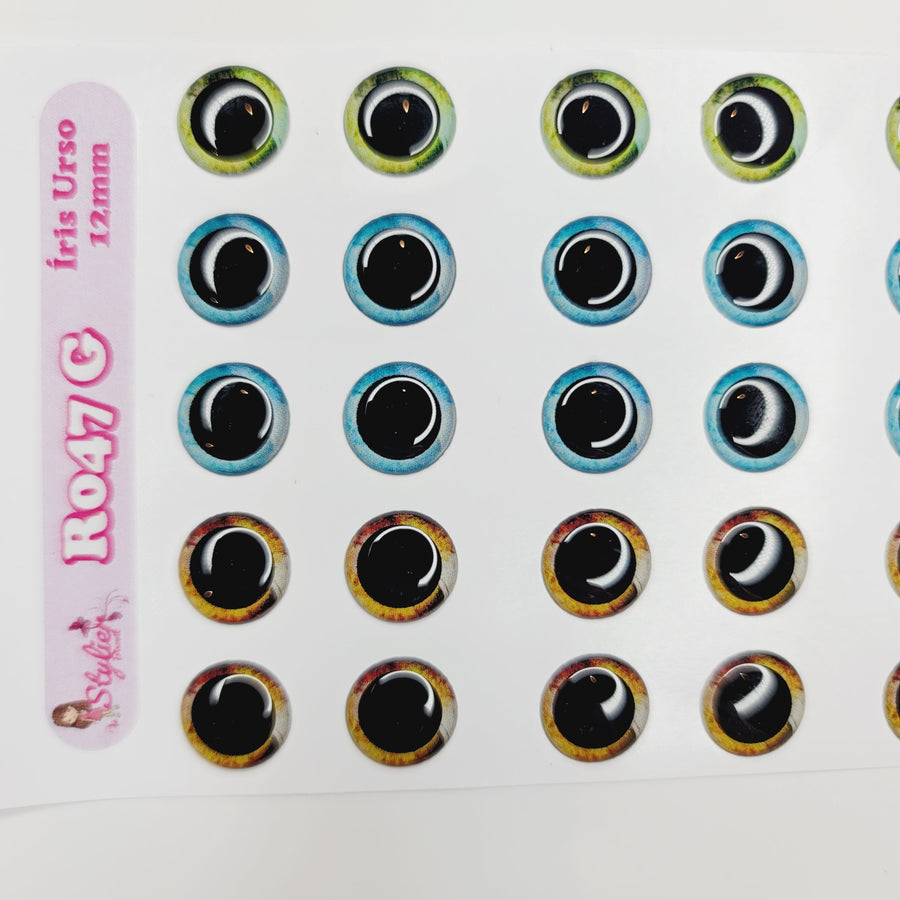 Adhesive Resin Eyes for Clays Multicolor STY R047 G 25 Pairs