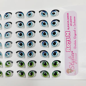 Adhesive Resin Eyes for Clays Multicolor STY R071 M 49 Pairs