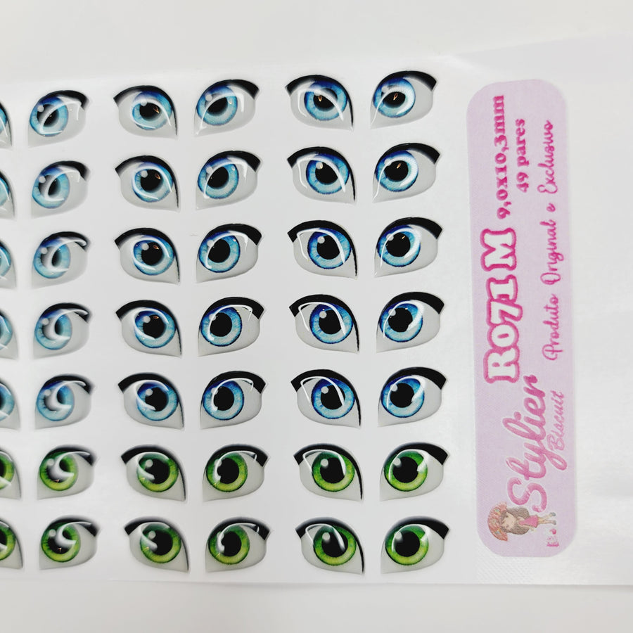 Adhesive Resin Eyes for Clays Multicolor STY R071 M 49 Pairs