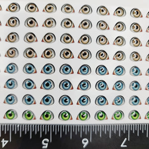 Adhesive Resin Eyes for Clays Multicolor STY R102 PP (X-SM)  64 Pairs