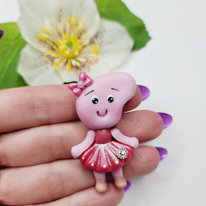 Pig 2 #707 Clay Doll for Bow-Center, Jewelry Charms, Accessories, and More