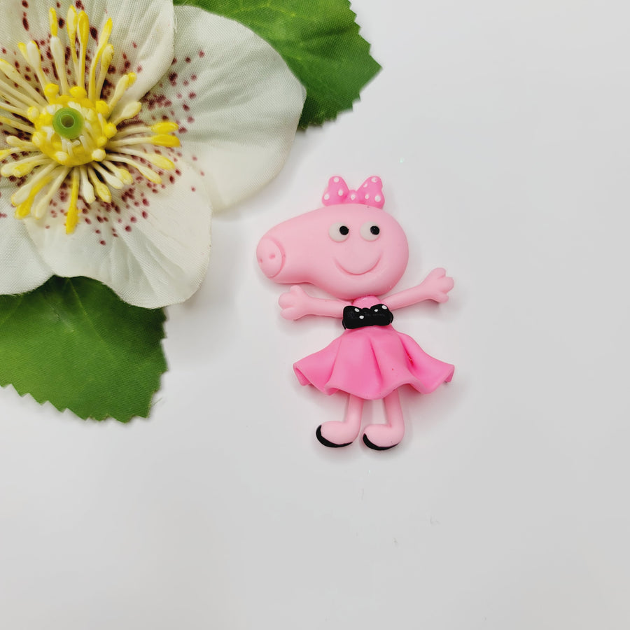 Pig 1 #708 Clay Doll for Bow-Center, Jewelry Charms, Accessories, and More