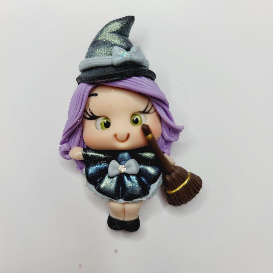 Witch Linna #692 Clay Doll for Bow-Center, Jewelry Charms, Accessories, and More