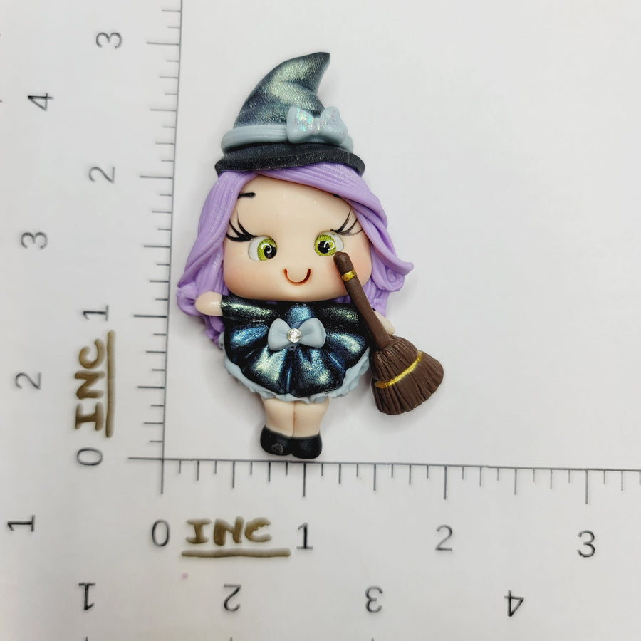 Witch Linna #692 Clay Doll for Bow-Center, Jewelry Charms, Accessories, and More