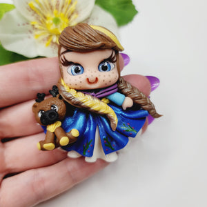 Anna #4 #689  Clay Doll for Bow-Center, Jewelry Charms, Accessories, and More