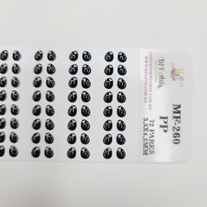 Adhesive Resin Eyes for Clays MF-260 PP (X-SM) 72 Pairs