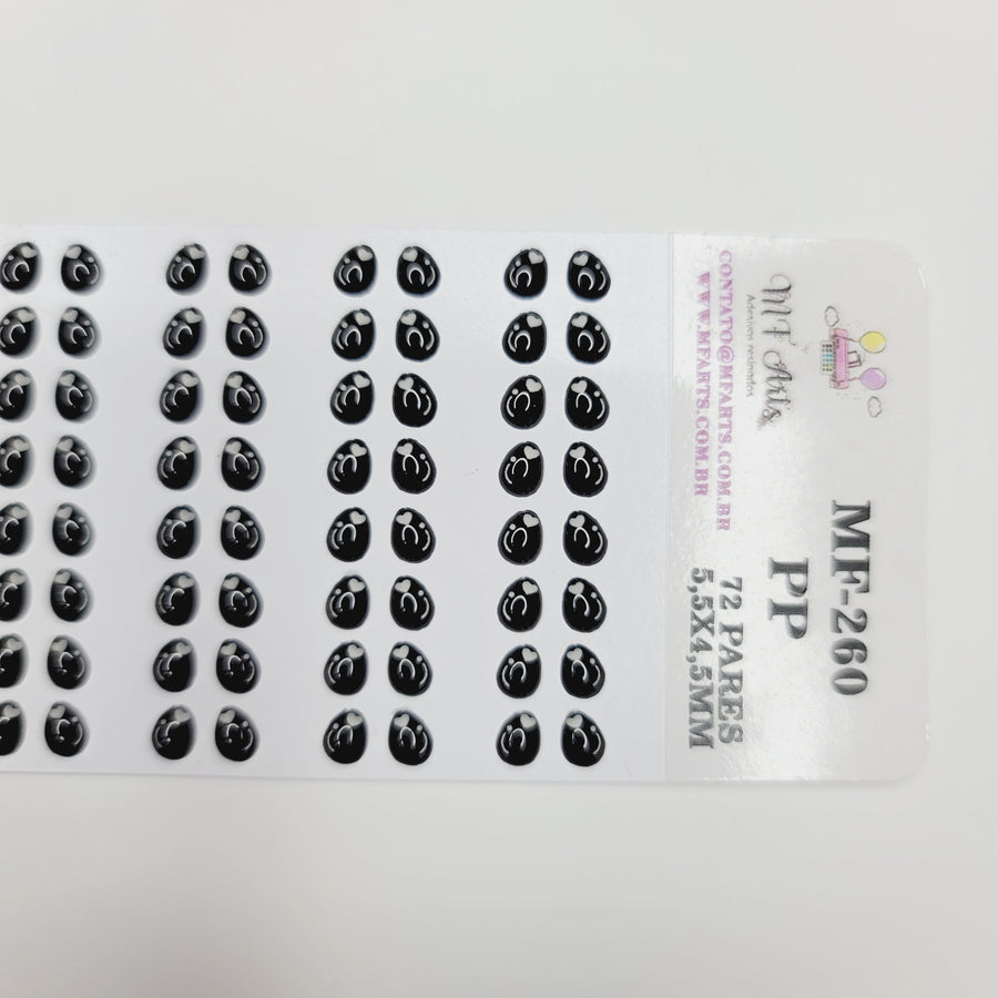 Adhesive Resin Eyes for Clays MF-260 PP (X-SM) 72 Pairs