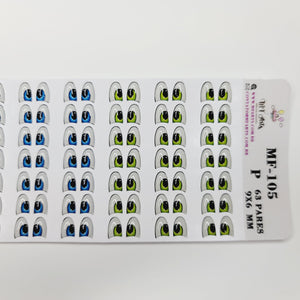 Adhesive Resin Eyes for Clays MF-105 P (SM) 63 Pairs