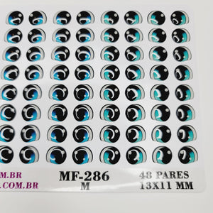 Adhesive Resin Eyes for Clays MF-286 G (LG) 12 Pairs