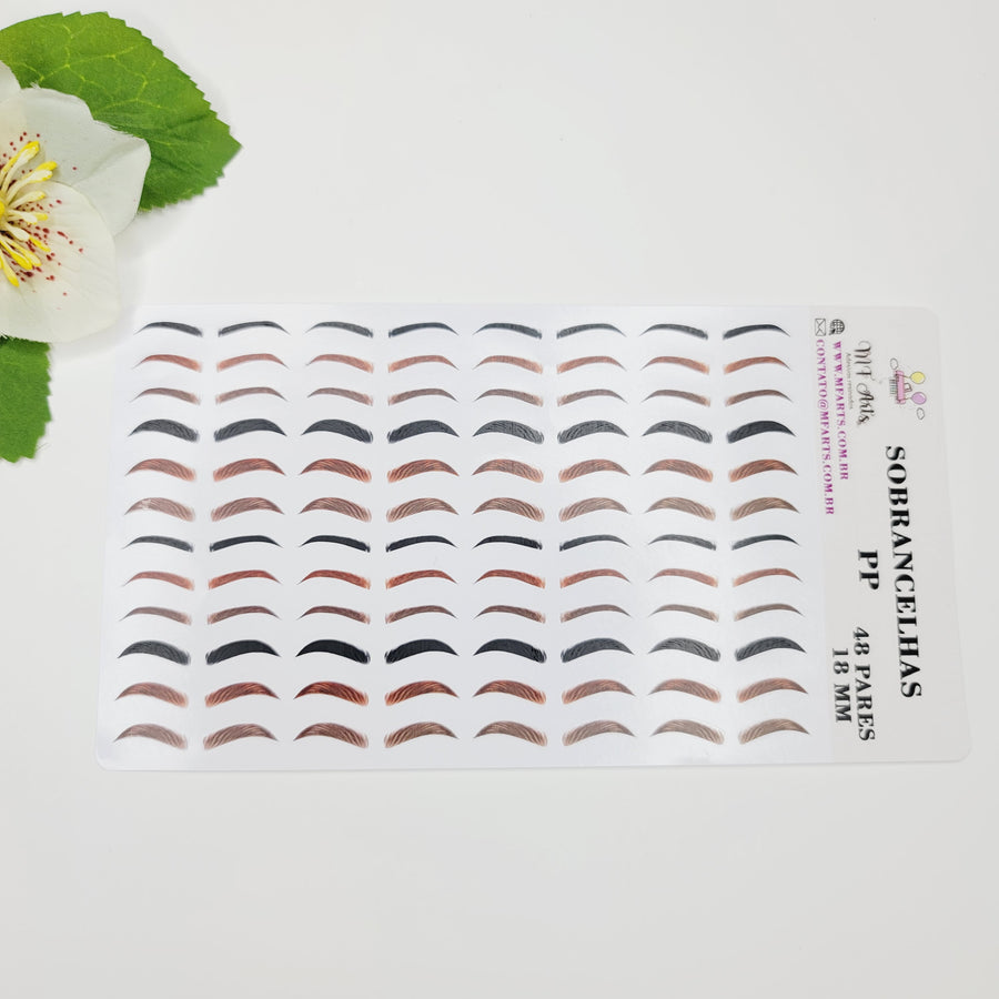 Adhesive Vinyl Eyebrows for FELT Multicolor MF PP (XSM) 48Pairs