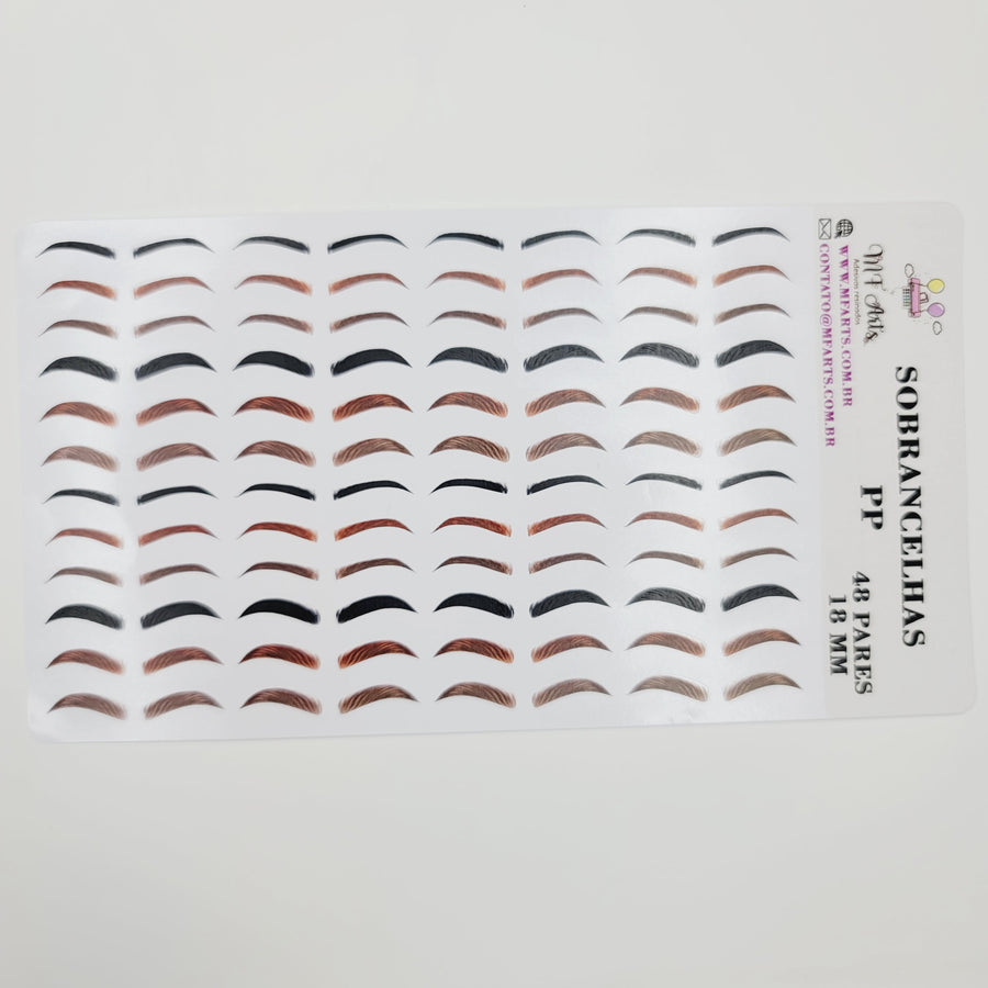 Adhesive Vinyl Eyebrows for FELT Multicolor MF PP (XSM) 48Pairs