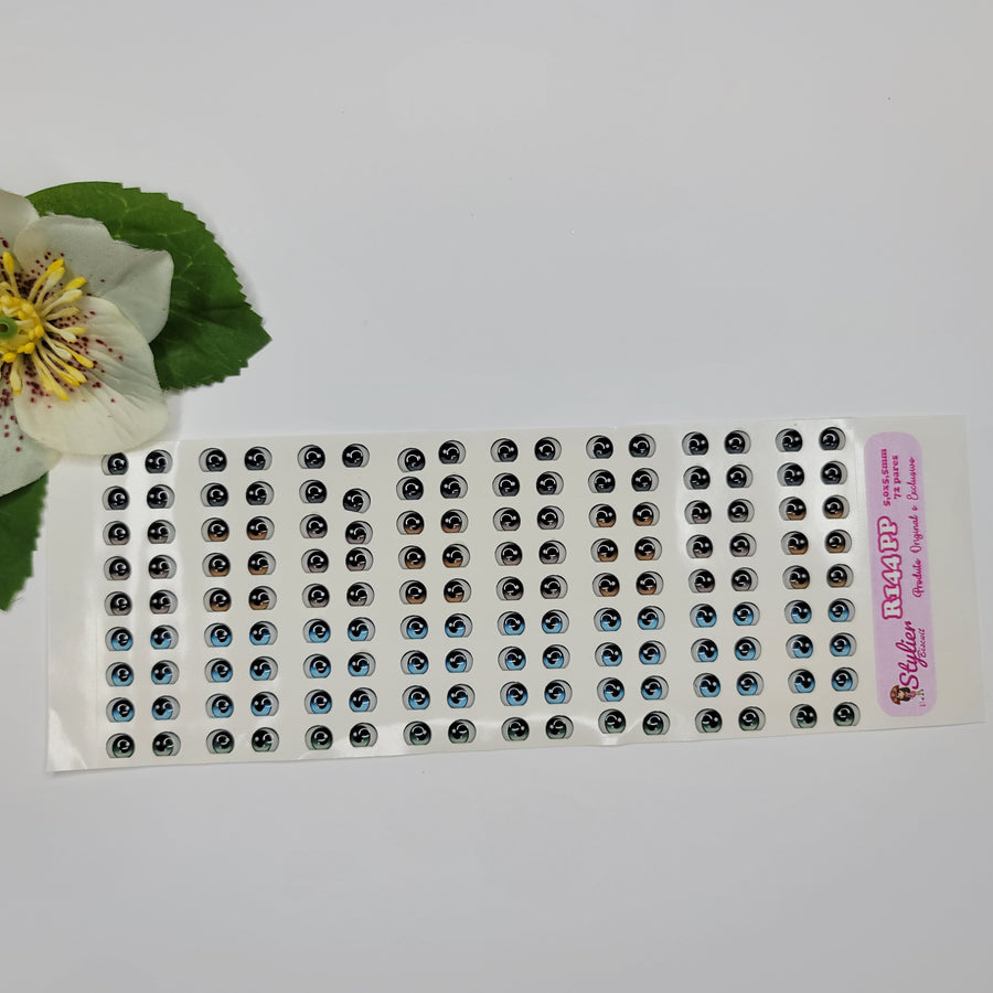 Adhesive Resin Eyes for Clays Multicolor STY R144 PP (X-SM) 72 Pairs