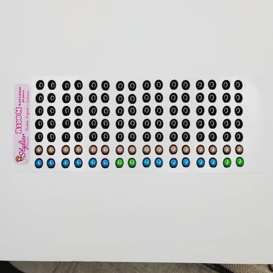 Adhesive Resin Eyes for Clays Multicolor STY R108 M 56Pairs