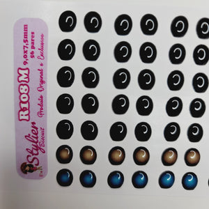 Adhesive Resin Eyes for Clays Multicolor STY R108 M 56Pairs