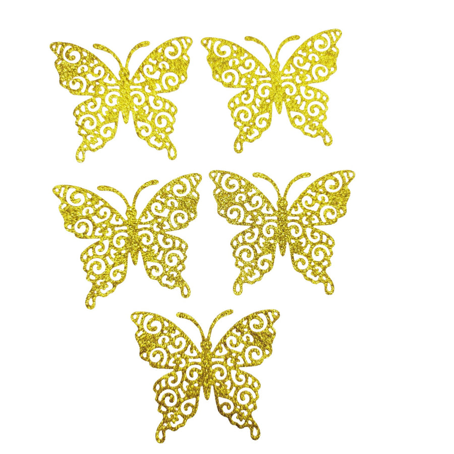 Gold Glitter E.V.A. Foam Wings/Butterflies for Crafts #16 – Set of 5 (3") – DIY Decorations