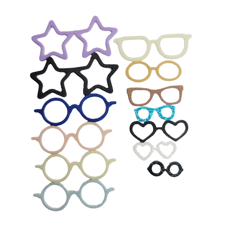 E.V.A. Various Glasses for Crafts (set of 10) - 0.75"-1.5" (in) - Mixed Colors
