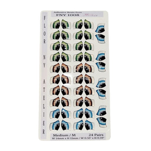Adhesive Resin Eyes FNY 1008 - Medium/M - 24 Pairs - W/H: 14mm x 15mm (0.55" x 0.59") - for use with Clay, EVA, Felt, Fabric and more