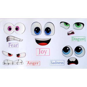 Adhesive Resin Eyes FNY 1010 - Emotions #1 - 5 pairs - Large/L Around 40mm/1.57" each pair - for use with Clay, EVA, Felt, Fabric and more