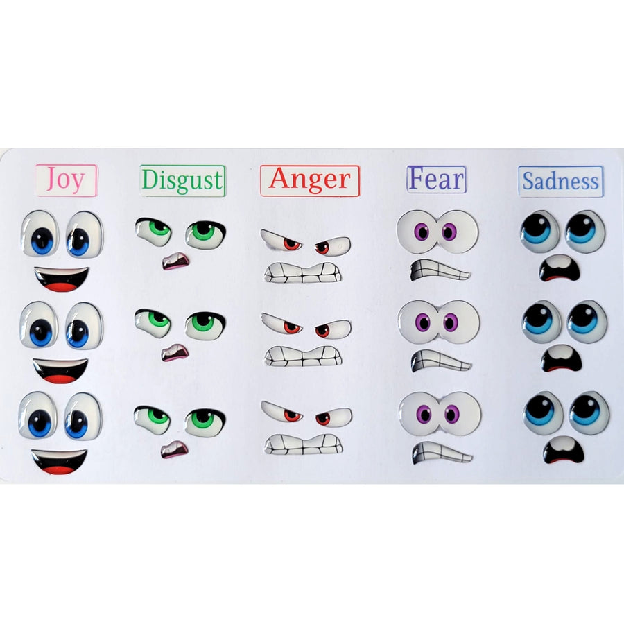 Adhesive Resin Eyes FNY 1010 - Emotions #1 - 15 pairs - Small/P Around 20mm/0.78" each pair - for use with Clay, EVA, Felt, Fabric and more