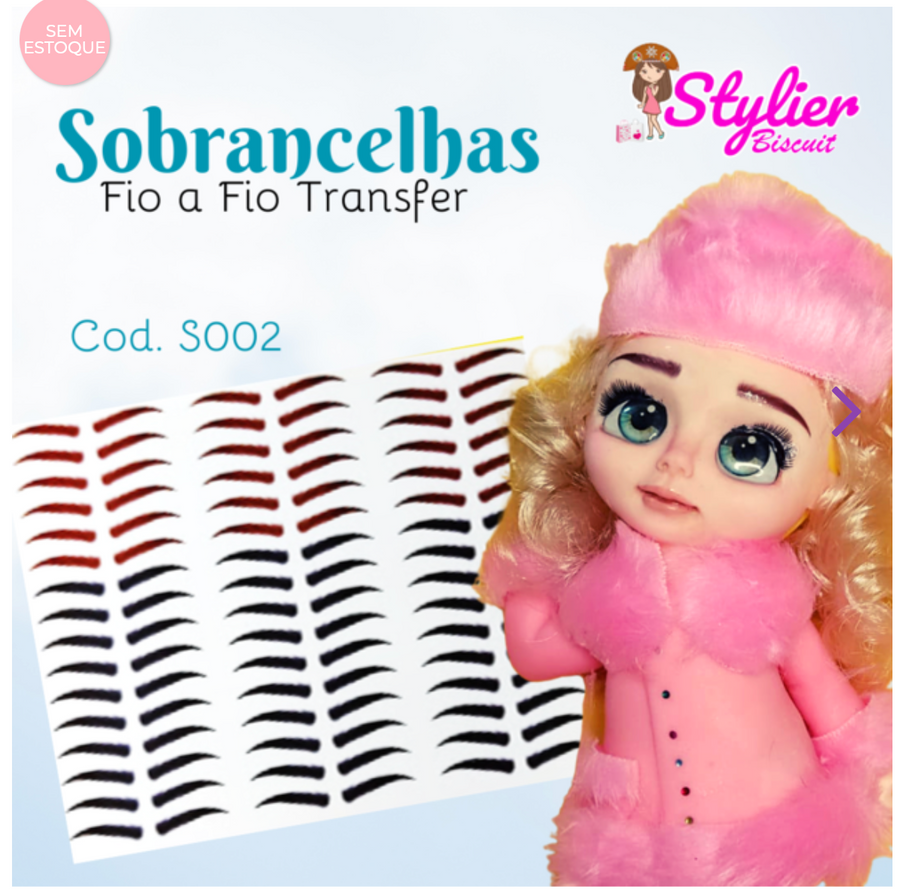 Adhesive Eyebrows Paper Transfer for Clays Multicolor STY-S002 G 54 Pairs
