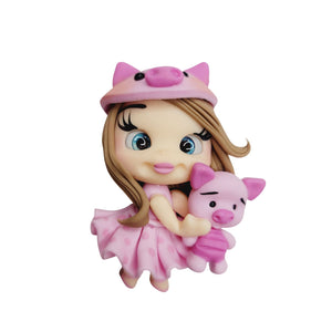 Lily Piglet 2 #326 Clay Doll for Bow-Center, Jewelry Charms, Accessories, and More