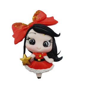 Louella xmas #338 Clay Doll for Bow-Center, Jewelry Charms, Accessories, and More