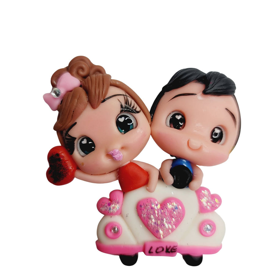 Love couple #340 Clay Doll for Bow-Center, Jewelry Charms, Accessories, and More